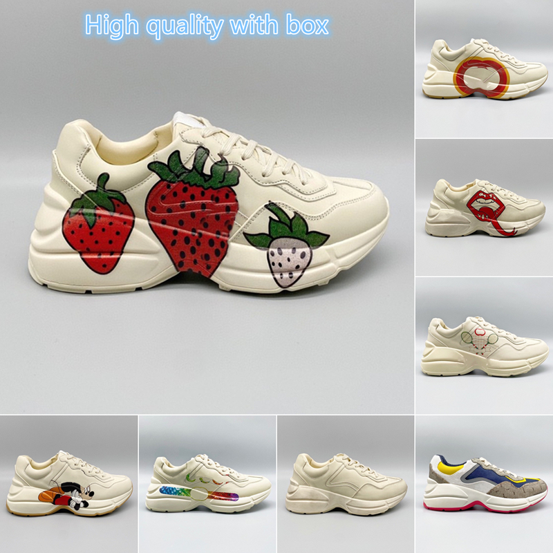 

Designer Rhyton Vintage Sneakers Men Women Multicolor Casual Shoes bottom Snake EU35-45 Brand Platform Daddy Sneaker Chaussures Ladies Luxurys Runner Trainers, Casual socks