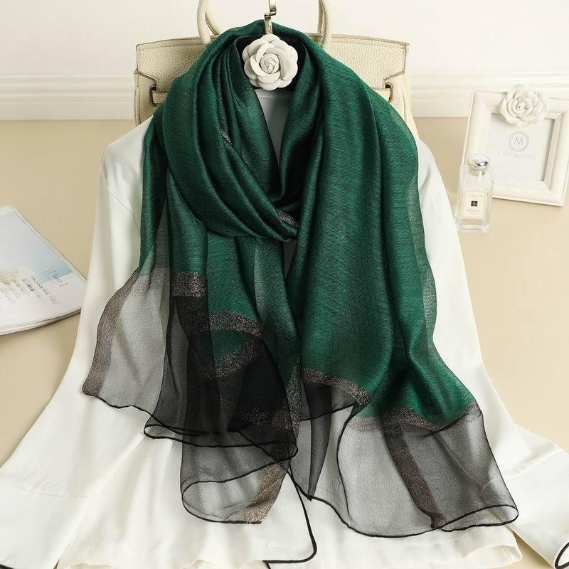 

Scarves 2021 Lady Silk Wool Scarf Luxury Solid Women Hijab Pashmina Long Beach Stoles Shawl Wrap Headbands Spring Warm Bandana