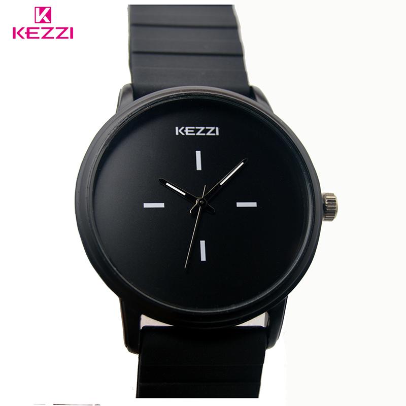 

Wristwatches Kezzi Brand Classic Black White Silicone Watches Women Big Dial Sport Quartz Watch Ladies Unisex Clock Relojer Feminino, 6861-10