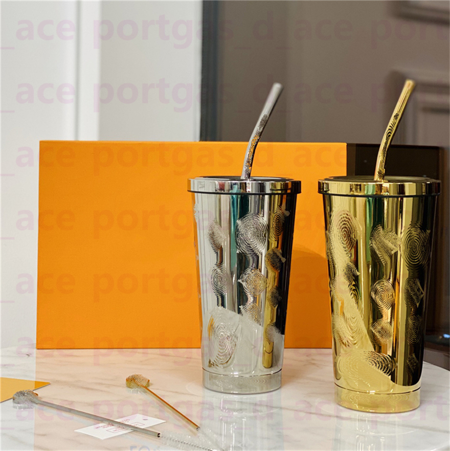 

Vintage Letters Flowers Mug Stainless Steel Straw Cup Home Office Coffee Milk Tea Juice Cups with Lie Box Fashion Sports Tumblers Delicate Gift, Real pic pls contact us