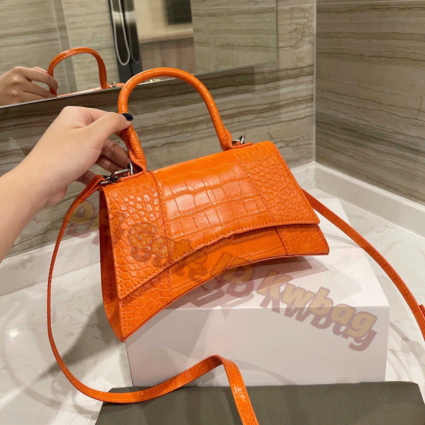 

Women 2021 Luxurys Designers Sandglass Bags Alligator Leather Crossbody Bag Shoulder Handbags With B High-grade Clutch Purse Fashion Hobos