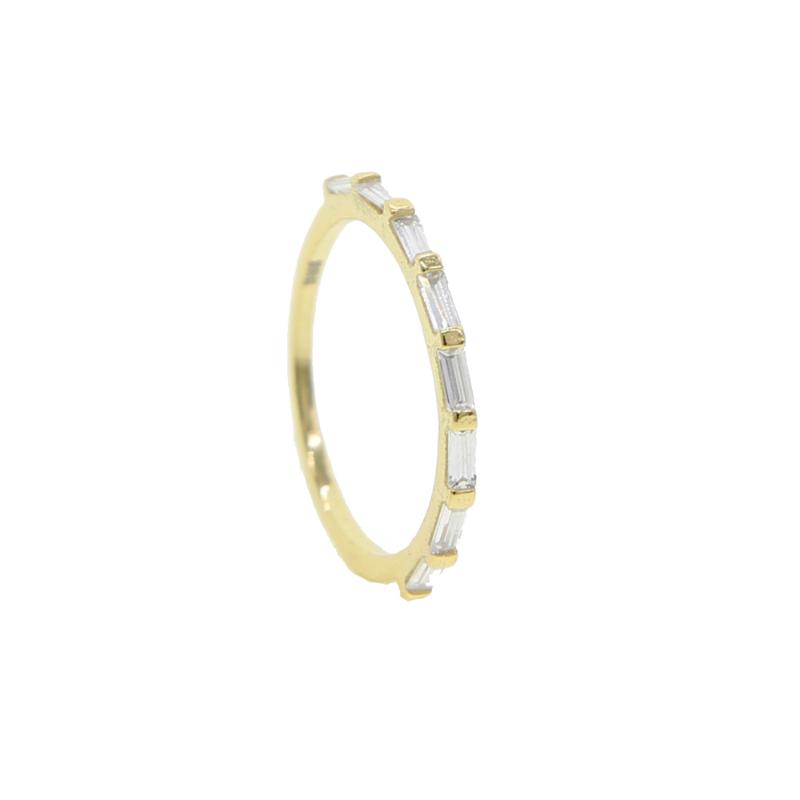 

Cluster Rings High Quality 925 Sterling Silver Baguette Cubic Zirconia Finger Ring For Women Thin Cz Band Stacking Stack Fashion Jewelry