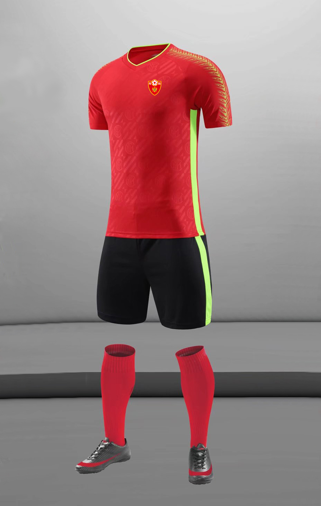 

Montenegro national football team kit training tracksuits quick dry running outdoor suit summer short sleeved soccer shirt logo customize, No 3