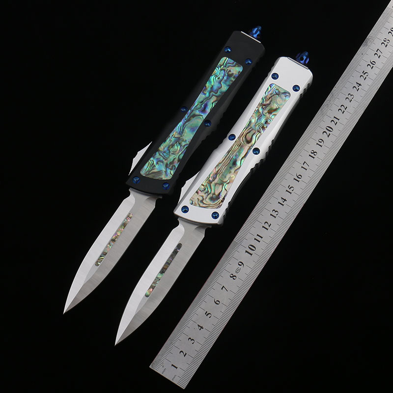 

Microtech COMBAT TROODN automatic knife D2 Blade T6-6061 aluminum alloy Set with abalone shells handle Combat tactical Outdoor camping to su