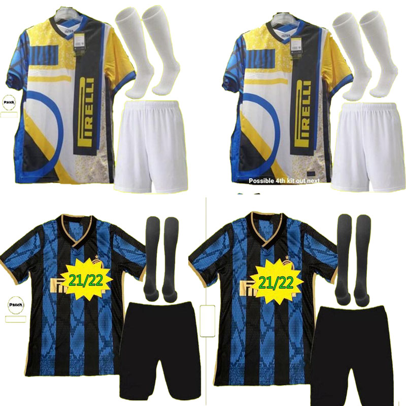 

podsycal INTER 2021 soccer jersey LUKAKU MILAN VIDAL BARELLA LAUTARO ERIKSEN ALEXIS HAKIMI 21 22 football shirt uniforms men + kids kit, Black