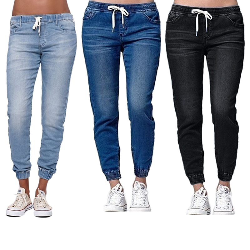 

2021 spring and autumn new pencil pants retro high waist jeans new jeans ladies trousers loose Ccowboy pants XL 5XL 6X, Black