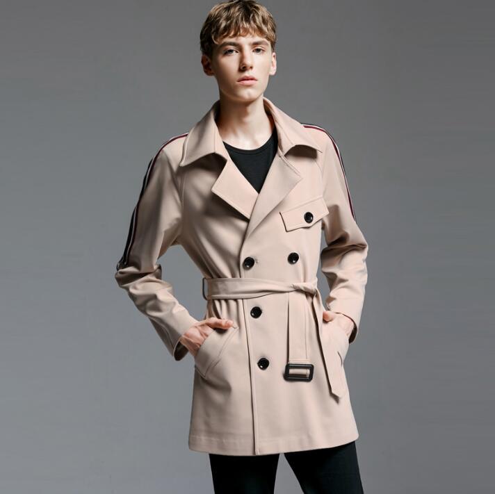 

Men' Trench Coats 2021 Designer Casual Coat Men Overcoat Long Sleeve Mens Clothing Business Outerwear Loose Khaki Fashion, Black
