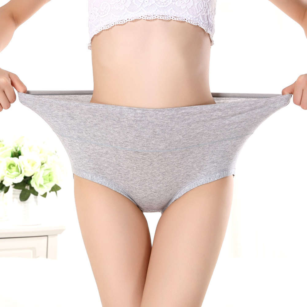 

Cotton high waist underwear women's cotton large sexy briefs, Black;white