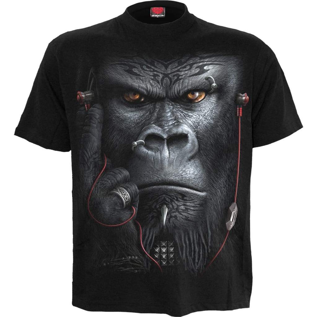 

Gorilla pattern men's 3D printed T-shirt visual impact party top streetwear punk gothic round neck high quality American muscle style s, White;black