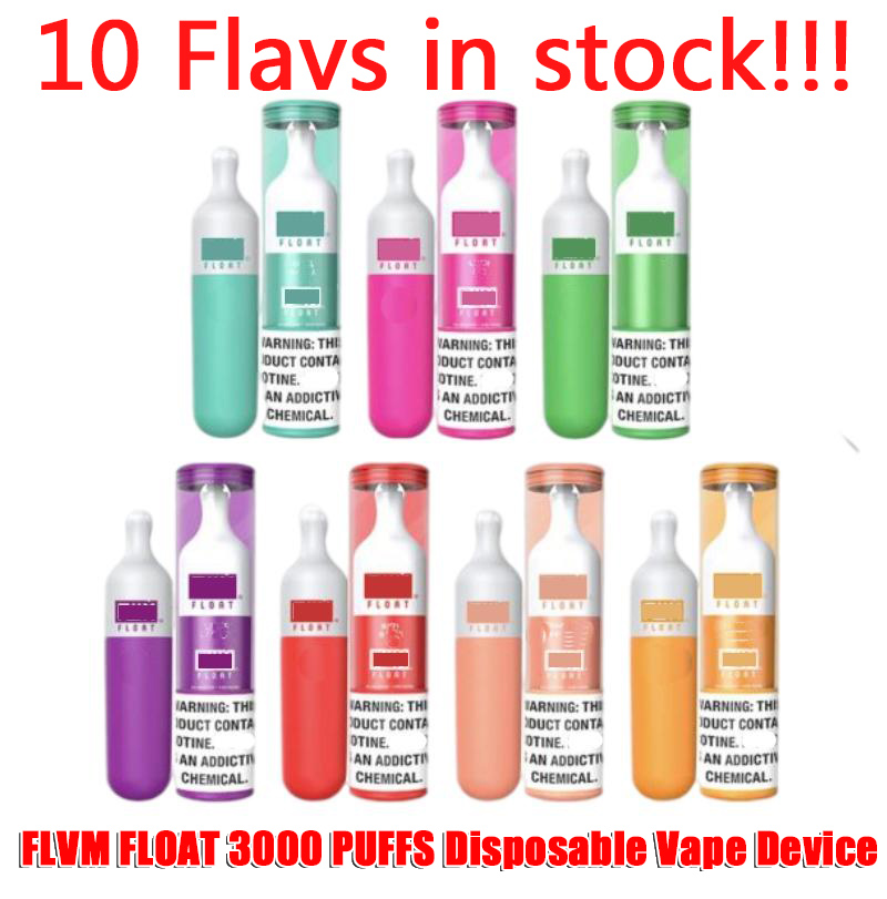 

FLVM FLOAT 3000 PUFFS Disposable E Cigarette Vape Device 10 Flavs 1100mah Battery Inside Available Kit 8.0ml Cartridge VS AIR BAR MAX LUX BANG XXL