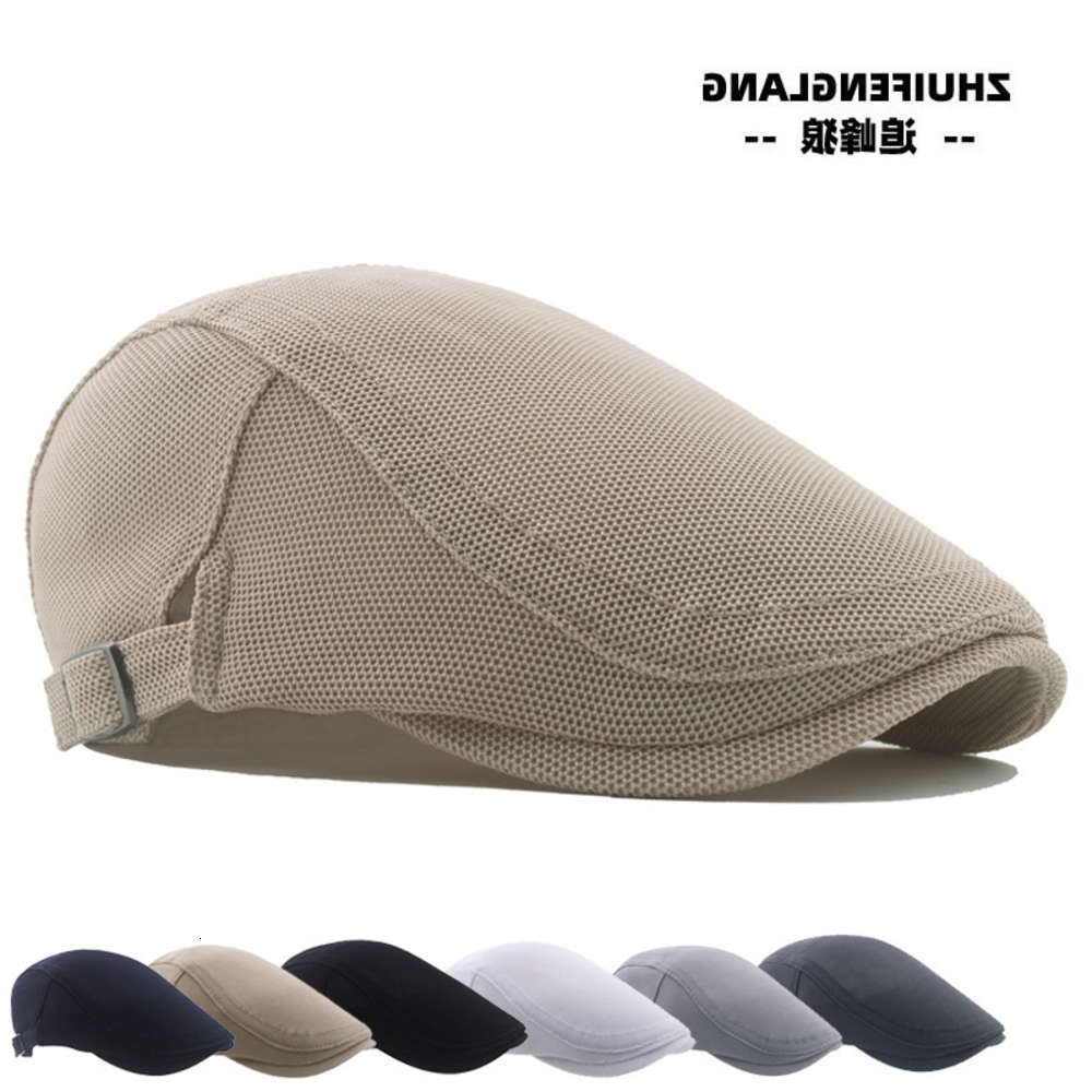 

Sun hat Summer NET sunshade hat solid color mesh breathable sunscreen cap young middle-aged men's and women's Berets, Blue;gray