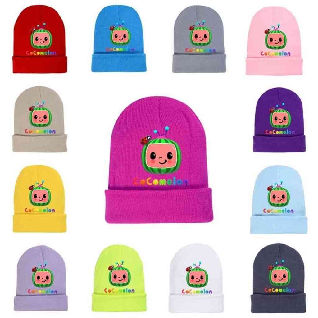 

Autumn Winter Cocomelon Cartoon Knitted Hat Toddler Kids Beanies Woolen Hat Soft Cute Baby Boys Girls Crochet Skiing Skull Caps G498XRO, Red