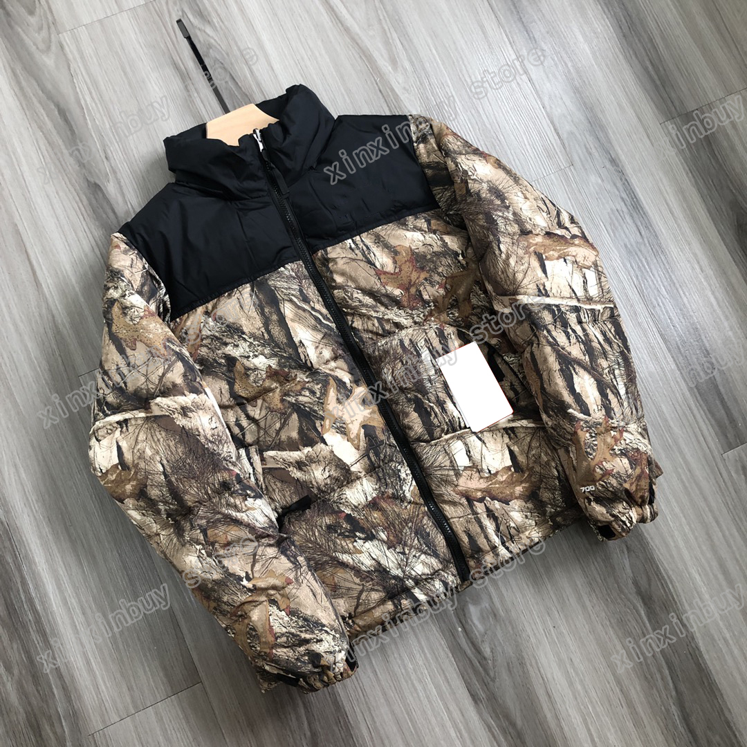 

21ss men designers Jackets Down Parkas Hooded fallen leaves Mountain pattern clothes mens Coats Outerwear Clothing gray Black white S-XL, Multi