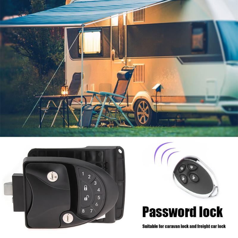 

Parts RV Remote Lock Entry Door Latch Knob Deadbolt With Integrated Keypad + Fob Camper Caravan Trailer Car Accessories