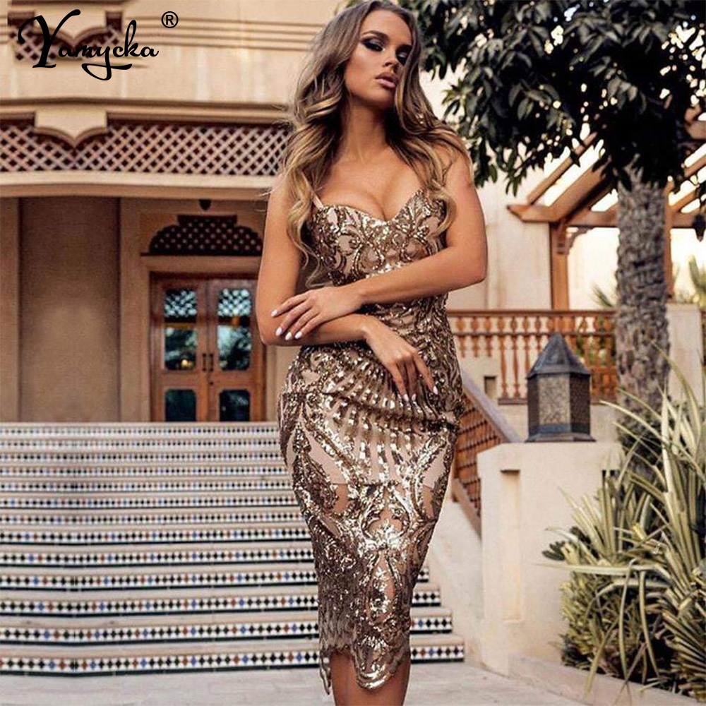

Sexy strap long sequin dress Women Sleeveless dresses V neck club party Backless Maxi dress Gold sequined vestidos summer 2021, Champagne