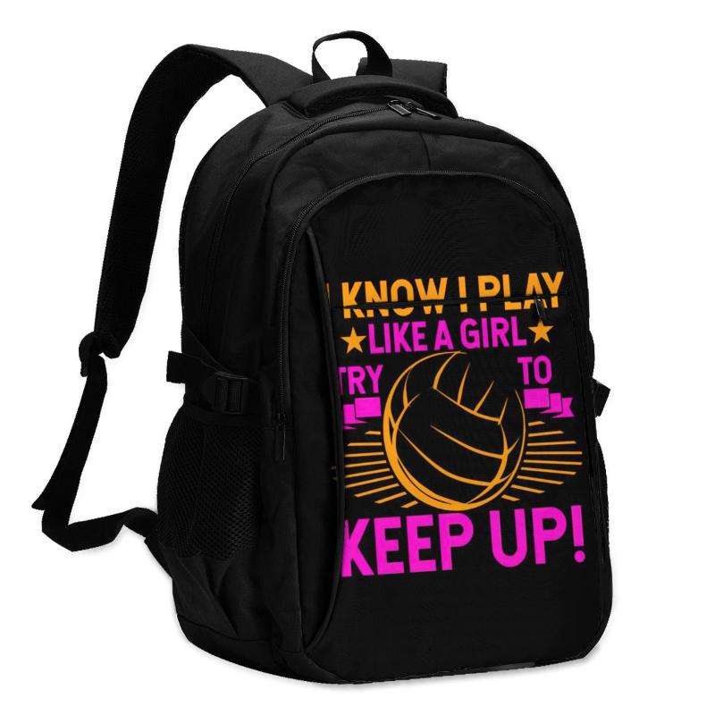 

Backpack Volleyball Backpacks Female Large Modern Charger USB Workout Bags