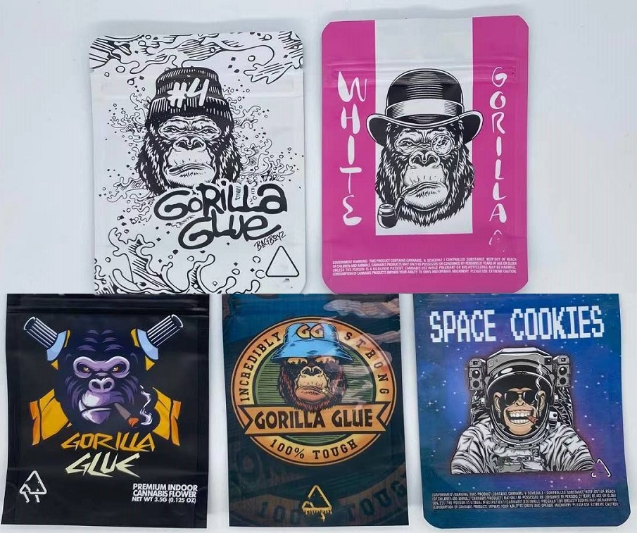 

Backwoods Pouch Bag Space Gorilla Glue Crunch Mylar Bags Tobacco Berryies Cocoa Puffs Rees Trix Edibles Packaging Rope Smell Proof Pack Froot Loops