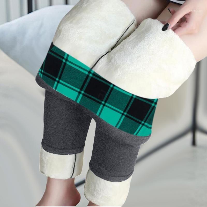 Women&#039;s Leggings Women Winter Plush Casual Printed Spanx High Waist Push Up Keep Warm Long Pants Ladies Thick-image-738808704