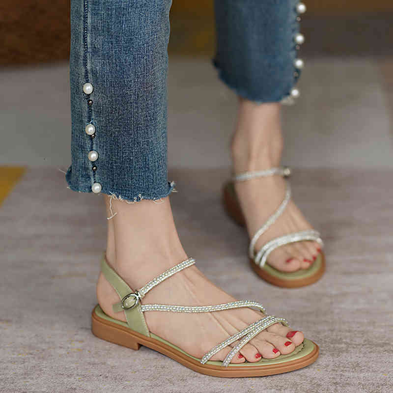 

sandals real leather summer women's sandals short, casual fashion shoes for women everyday size 34-39 svxx, Black