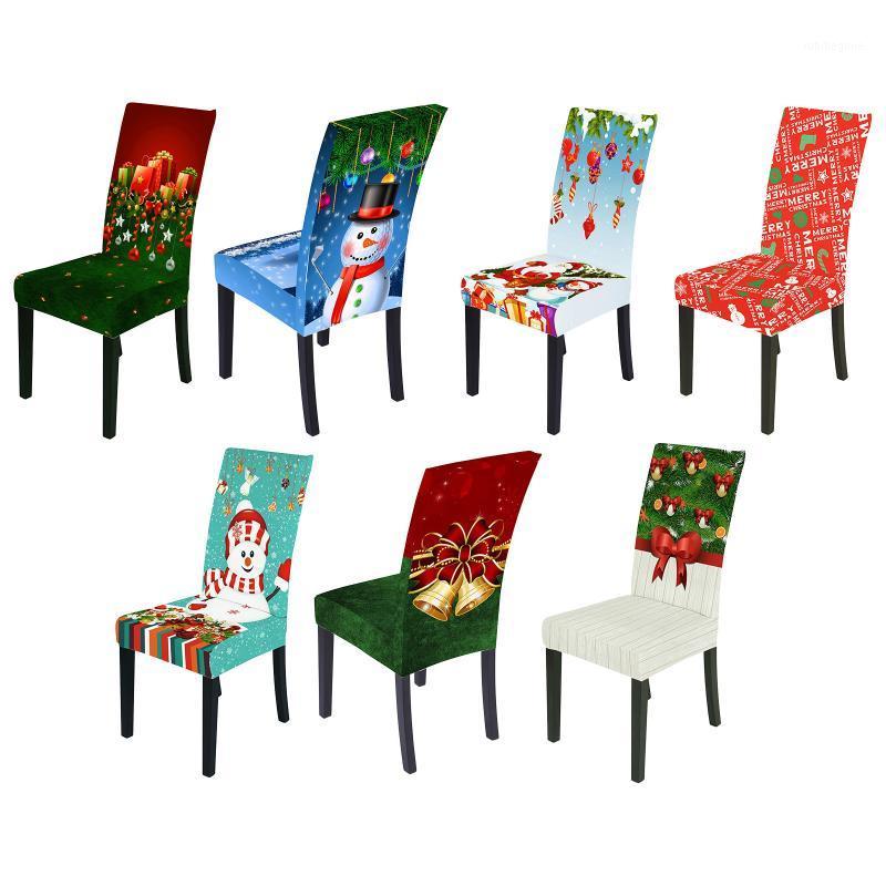 

Digital Printing Chair Cover Elastic Dining Slipcover Seat Protector Stretch Removable Covers Christmas Gifs