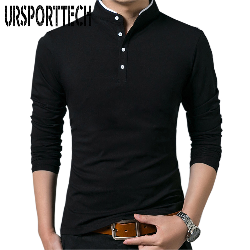 

Brand New Men Polo Shirt Mens Long Sleeve Solid Polo Shirts Camisa Polos Masculina Popular Casual Cotton Plus Size -4XL Tops, Black