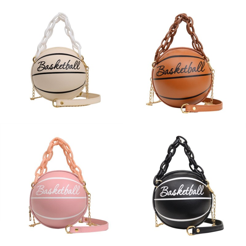 

Girl Ball Bag Individuality Basketball Handbags Design Coin Purses Single Shoudler Handbag Fashion Long Chain Messenger Bags 2310 Y2, 16*16*16cm