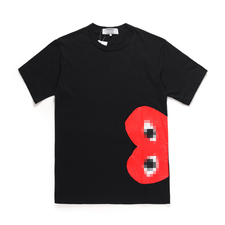 

Womens Designer T Shirts commes des garcons Red heart Short tees Cotton Breathable Casual Wear Fast_Dry Summer Clothings High quality Tops, White