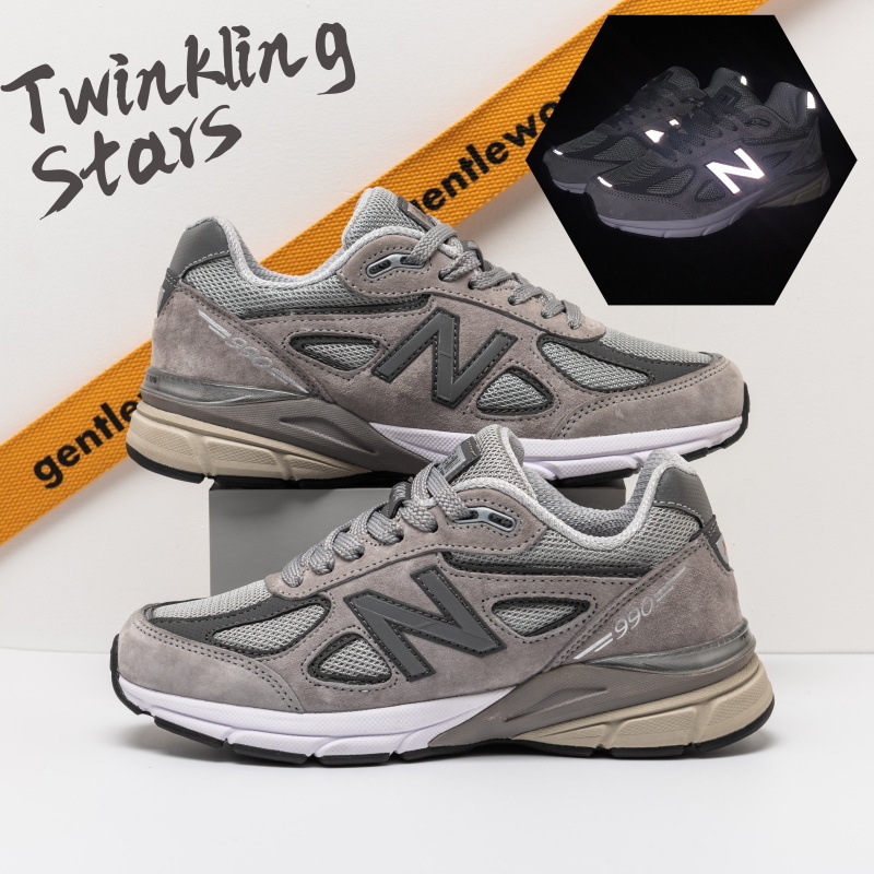 

Putian Langxin Baiwei Prident Nb990v4v5 Men's and Women's Sho Couple Running 2002r, 990 retro grey luminous