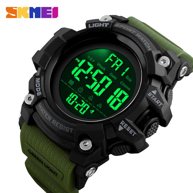 

Wristwatches SKMEI Top Brand LED Display Men Sport Watches Digital Clock Countdown Stopwatch Luminous Alarm Male Electronic Wristwatch 1384, Slivery;brown
