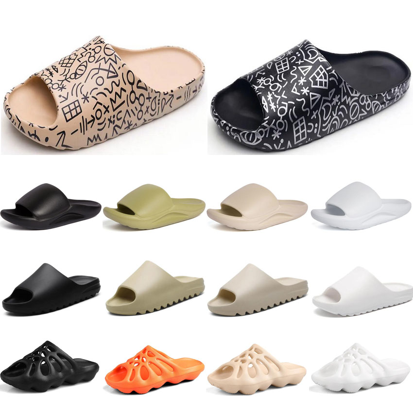 

fashion men women foam runner beach slipper Graffiti triple black white slide shoes outdoor indoor slippers slides sandal trainer sandals, #1