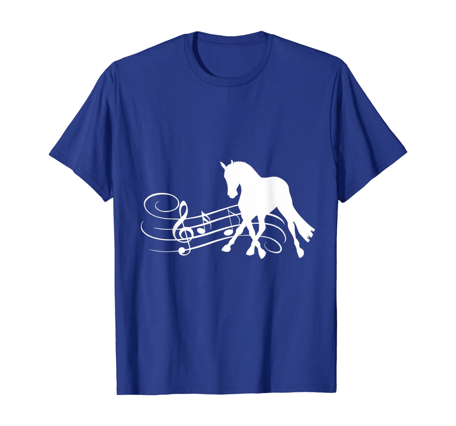 

Musical Side Pass Dressage Horse T-Shirt, White;black