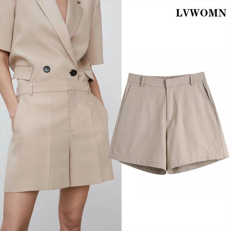 

za suit fashion casual womens shorts high waist pant elastic chic office lady loose, White;black
