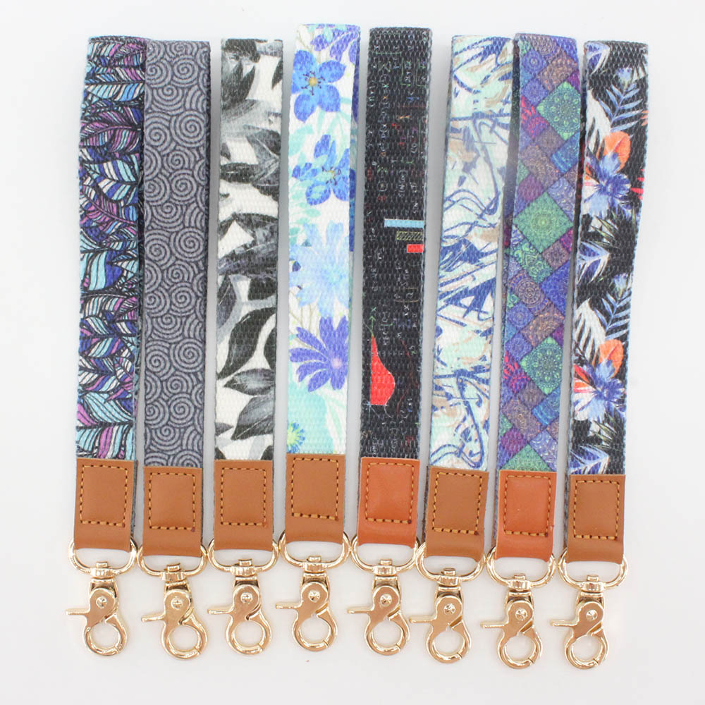 

Hot 10pcs Keychains Wrist Lanyard Strap flower Band Lobster clasp Key Chain Holder Key rope Hand For Girls/Women/Men #05
