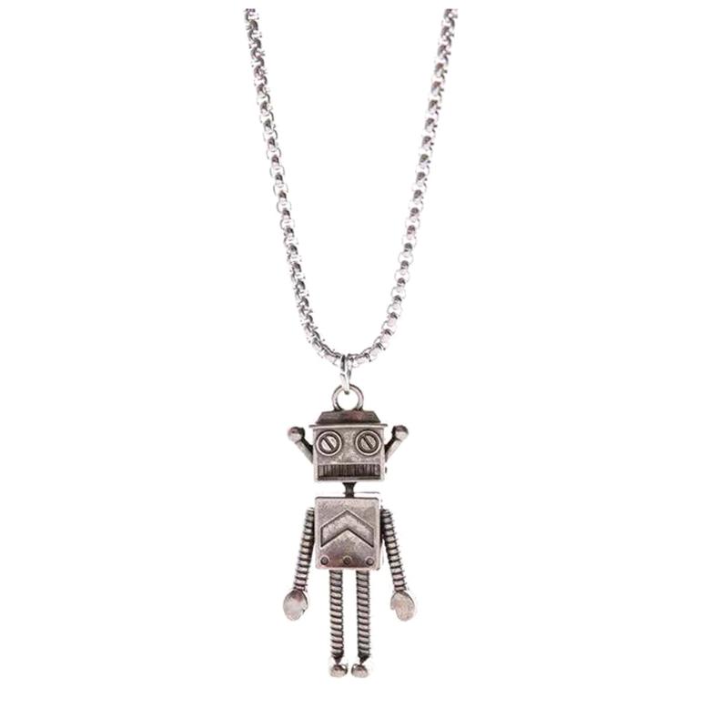 

Pendant Necklaces 1pc Retro Robot Necklace Unique Antenna Neck Chain Decoration