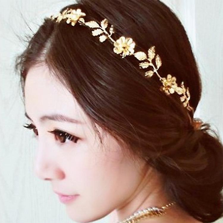 

Hair Clips & Barrettes Fashion Encrusted Fairy Band Rhinestone Flower Leaf Accessories Headband Wedding Tiara Head Chain, Golden;silver