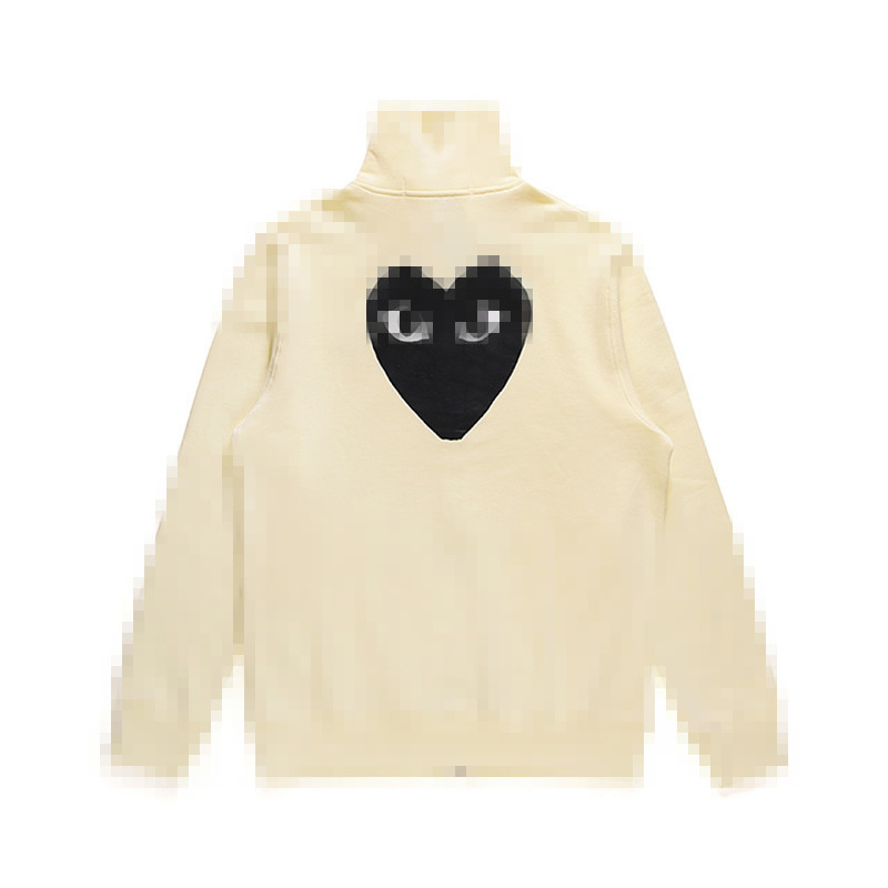 

Mens Tracksuit commes des garcons Hooded Hoodie bIG Heart Plus Size Women Clothing Full Zipper Long Sleeve Men Jackets Cotton Streewear CDG suits, Black