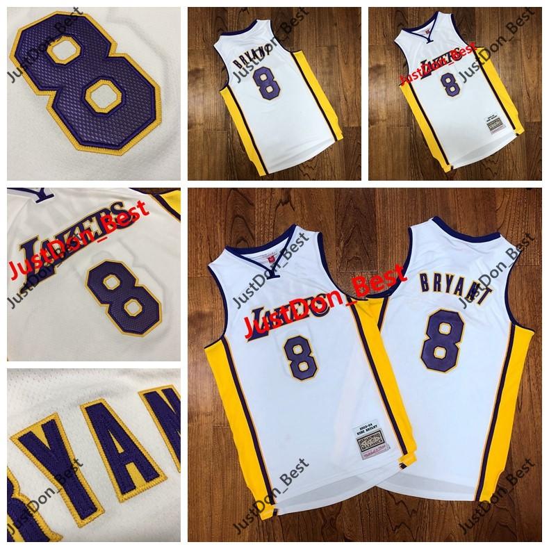 

Mens Los Angeles Lakers 8 Bryant Jerseys White Mitchell & Ness 2003/04 Stitched Champion Swingman Jerseys, Black;red