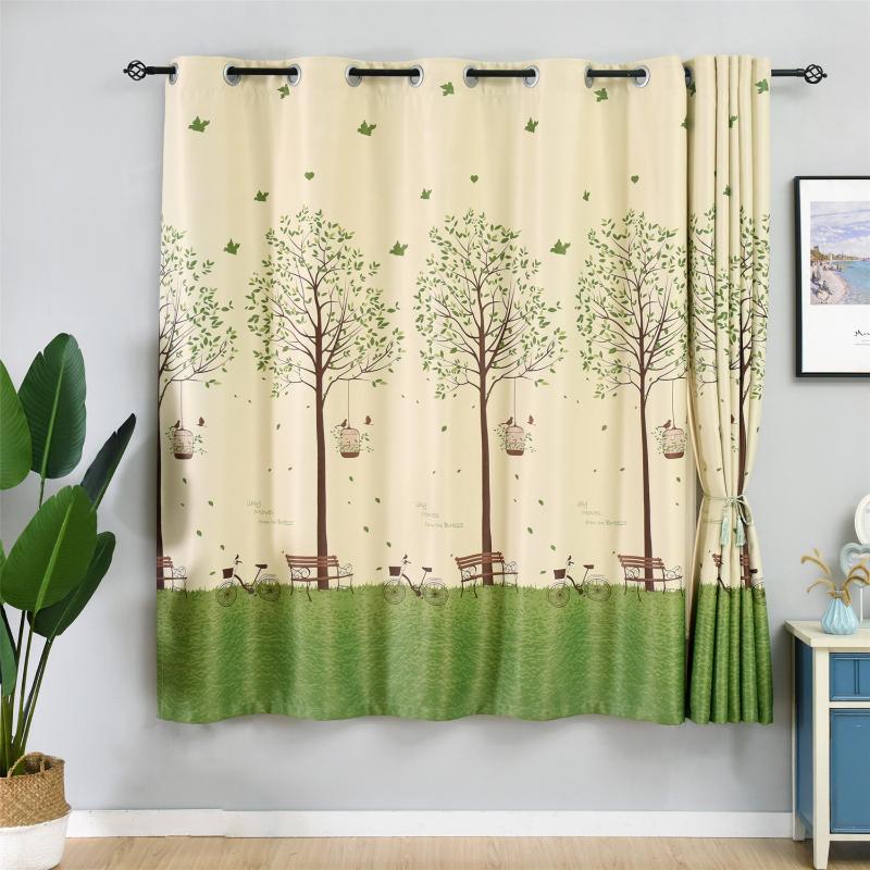 

Blackout Short Curtains A Tree Pattern For Living Room Bedroom Kitchen Window Treatments Home Decoration Drapes JL2824 Curtain