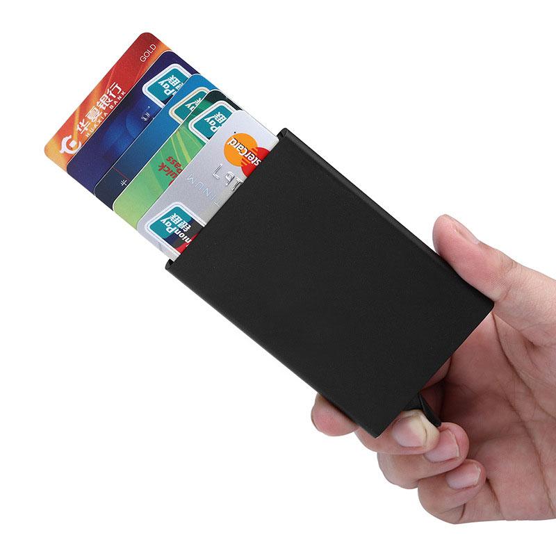 

Card Holders 2021 Smart Wallet Holder Metal Thin Slim Men Wallets Pass Secret Up Minimalist Small Black Purse