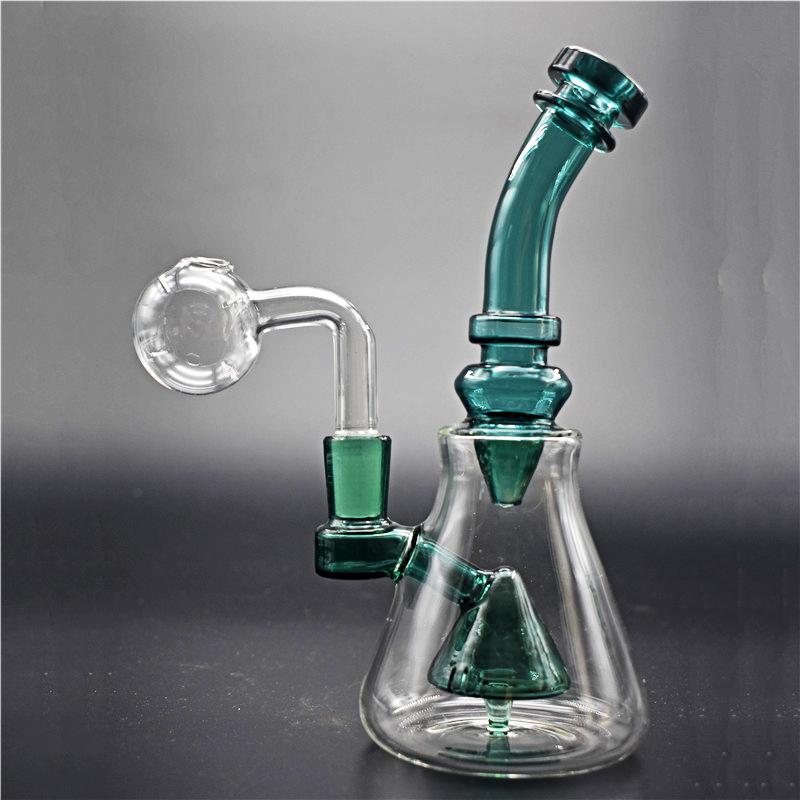 8inch Glass beaker Bong Water pipes Mushroom perc filter oil heady bongs with 14mm glass oil burner pipe 1pcs-image-742286171