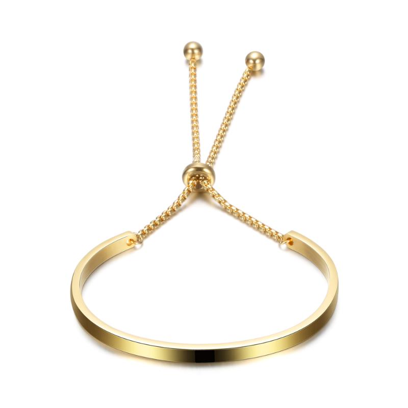 

Bangle Fashion Stainless Steel Bracelets For Women Adjustable Chain Bangles