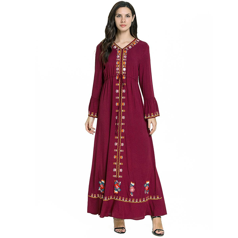 

Plus Size Red Abaya Kaftan Dubai Turkey Islamic Arabic Hijab Muslim Dress Islam Vestidos Pakistani Dresses Robe Tesettur Elbise