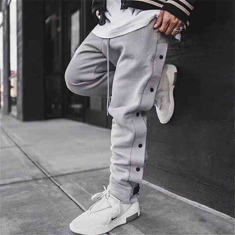 

Mens Sport Pants Dark Buckle Sweatpants Gray Track Pant Vintage Street Casual Trousers Men Women FOG Fear Of, Black