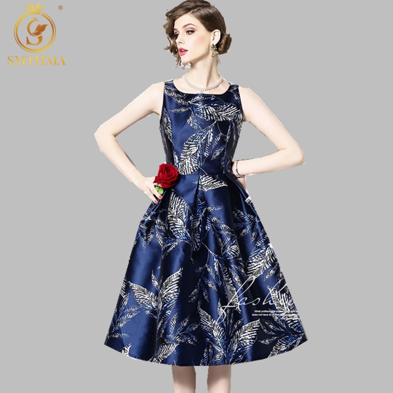 

Women Spring Autumn Elegant Sleeveless Tank Dresses Multi Knee-Length Vestidos Clothes 210520, Photo color