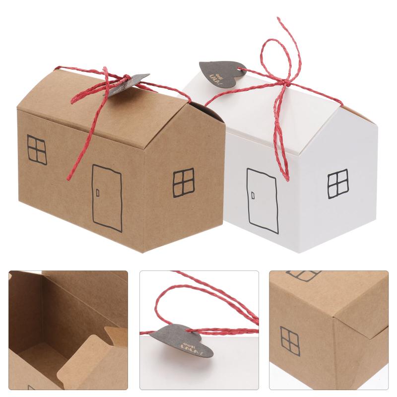 

Gift Wrap 1 Set Mini Christmas Retro House Boxes Lovely Stickers