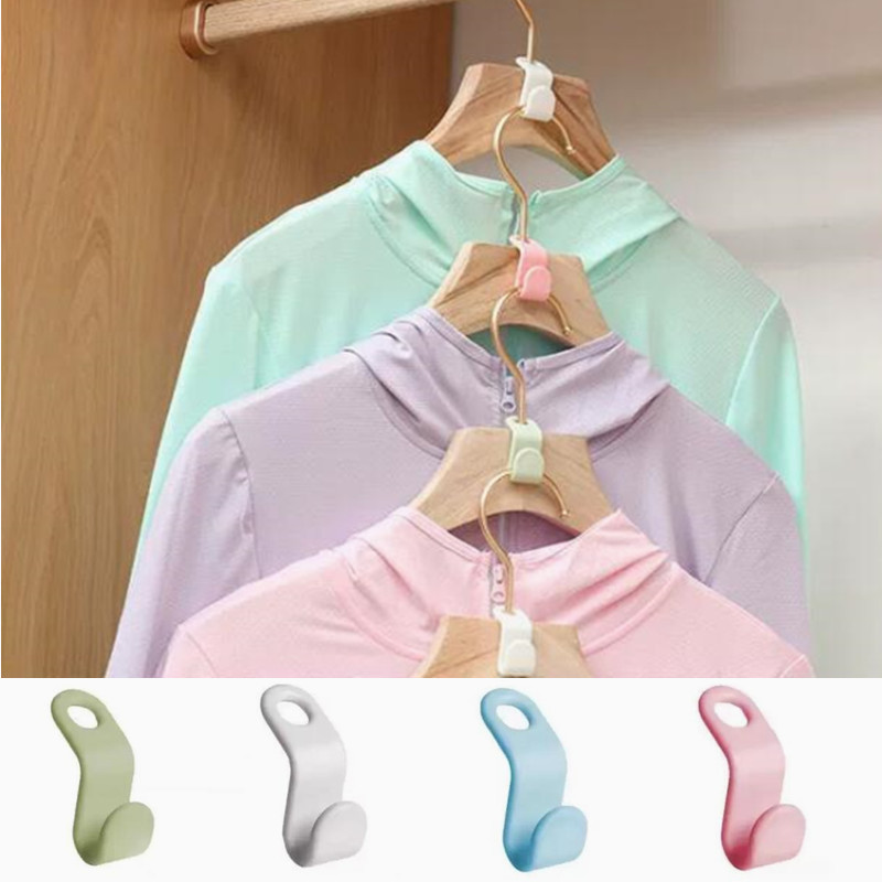 

Clothes Hanger Connector Hook 4 Colors Multi-Layer Organizer Heavy Duty Hanging Clips for Clothes Bags Belts