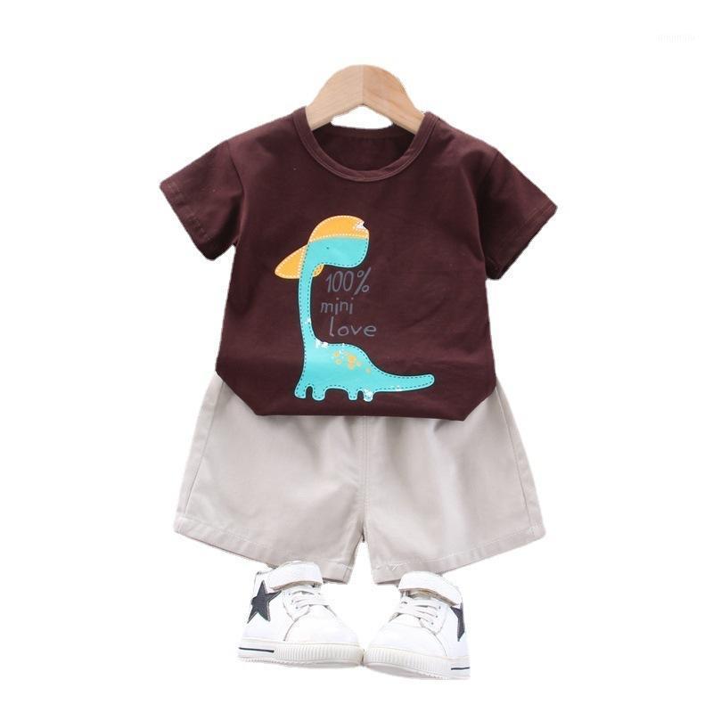 

Summer Baby Boys Clothes Children Girls Casual T Shirt Shorts 2Pcs/sets Kids Infant Cartoon Clothing Toddler Fashion Sportswear Sets, White