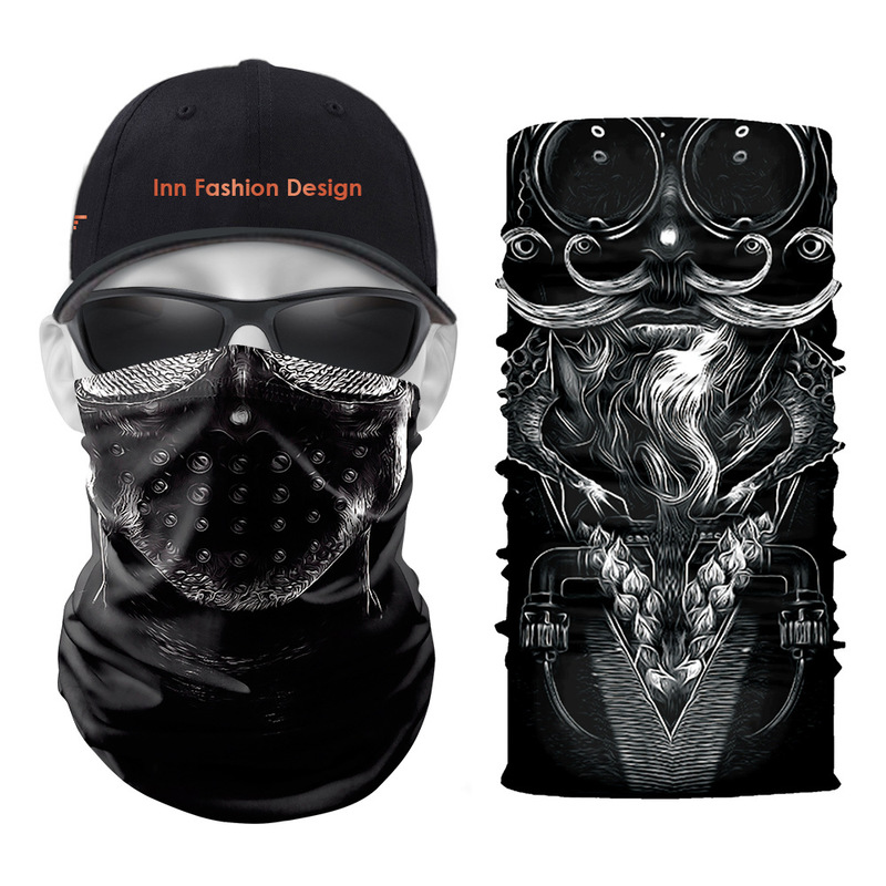 

sunglasses pattern printed magic scarf 5 pieces per package comfortable fashion riding sunscreen seamless wweat absorption high elasticity, Blue;gray