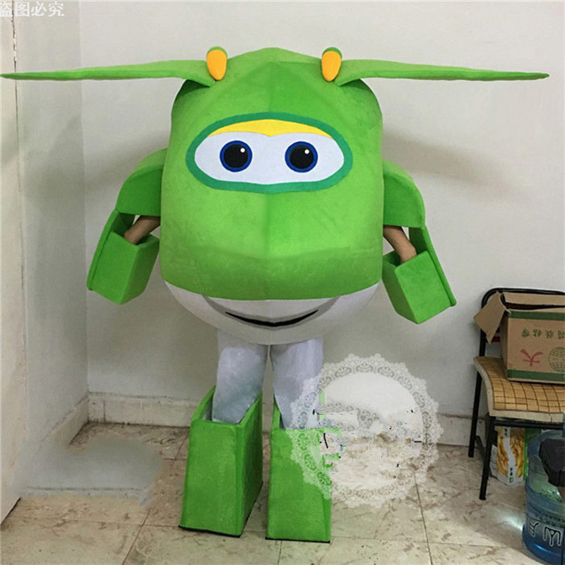 Mascot CostumesSuper Wings Mascot Costume Cartoon Plane Airplane Dizzy Mira JeromeMascot Costume Festival Fancy Dress Adult Outfit Ad-image-747566522