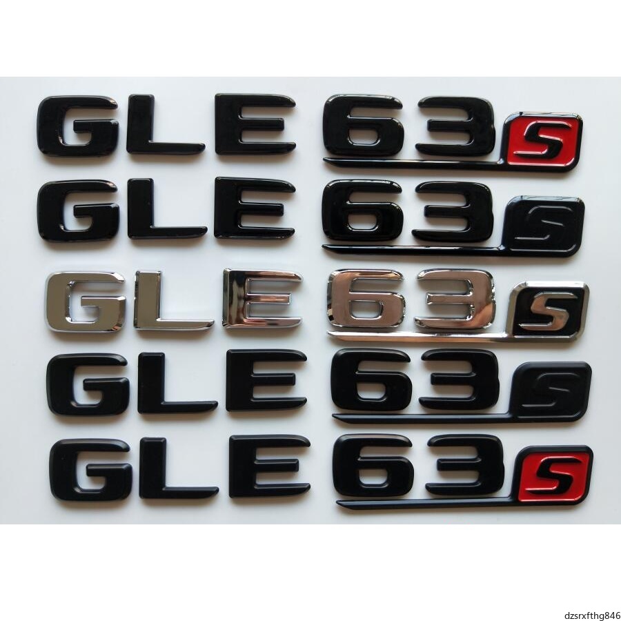 

Chrome Black Letters Number Trunk Badges Emblems Emblem Badge Sticker for Mercedes Benz W166 C292 SUV GLE63s GLE63 S AMG, Colour